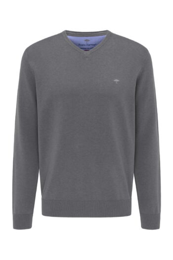 Fynch-Hatton V-hals Trui Katoen - Grijs
