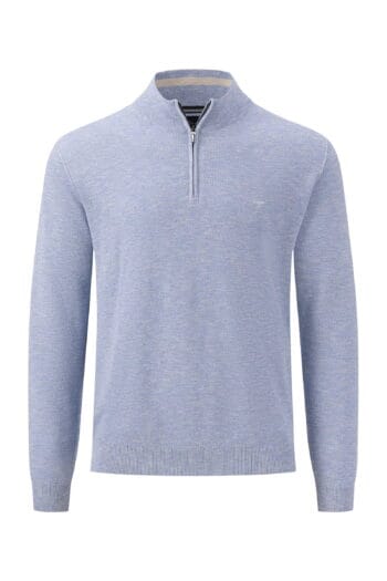 Fynch-Hatton Trui Troyer Zip - Lichtblauw